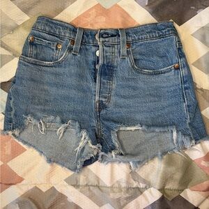 Levi's Blue Jean Shorts Distressed Cut-Off